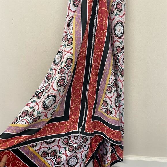 Pookie & Sebastian Satin Print Nicole Dress Women's S Multicolor Formal - Picture 2 of 9